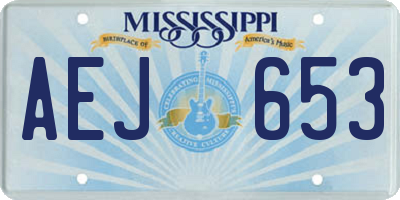 MS license plate AEJ653