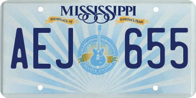 MS license plate AEJ655