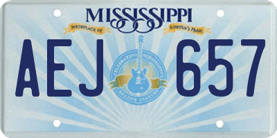 MS license plate AEJ657