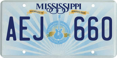 MS license plate AEJ660