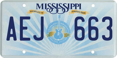 MS license plate AEJ663