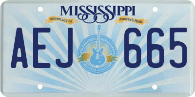 MS license plate AEJ665