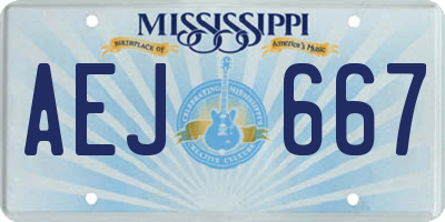 MS license plate AEJ667