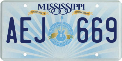 MS license plate AEJ669