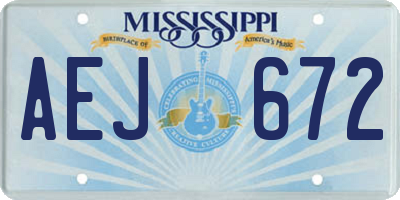 MS license plate AEJ672