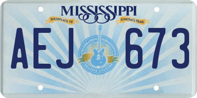 MS license plate AEJ673