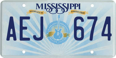 MS license plate AEJ674