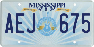MS license plate AEJ675