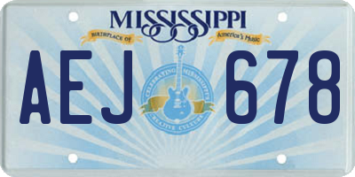 MS license plate AEJ678