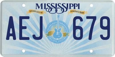 MS license plate AEJ679