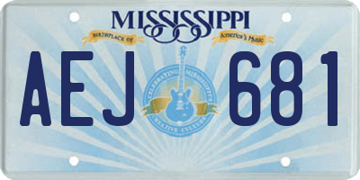 MS license plate AEJ681
