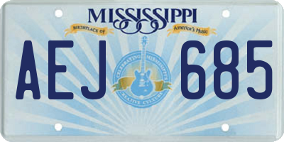 MS license plate AEJ685