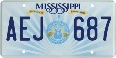 MS license plate AEJ687