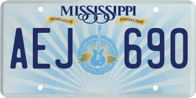 MS license plate AEJ690