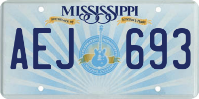 MS license plate AEJ693