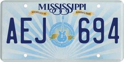 MS license plate AEJ694