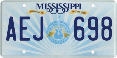 MS license plate AEJ698