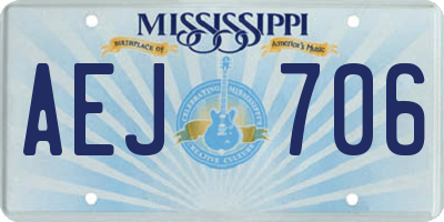 MS license plate AEJ706