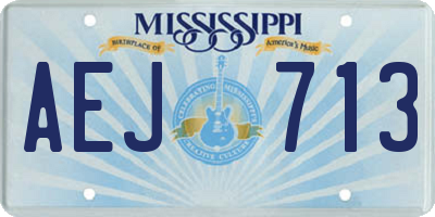 MS license plate AEJ713