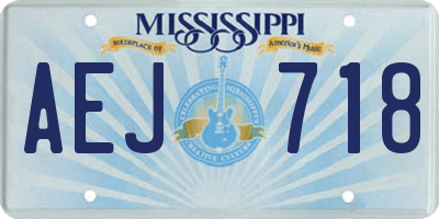 MS license plate AEJ718