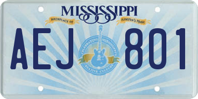MS license plate AEJ801