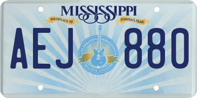 MS license plate AEJ880