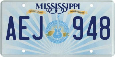 MS license plate AEJ948