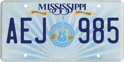 MS license plate AEJ985