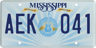 MS license plate AEK041