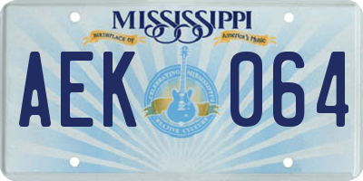 MS license plate AEK064