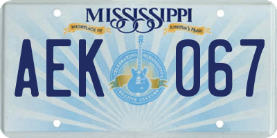 MS license plate AEK067