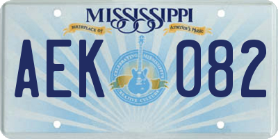MS license plate AEK082