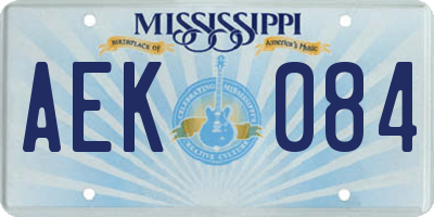 MS license plate AEK084