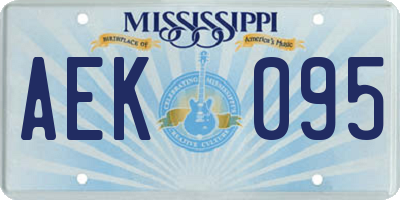 MS license plate AEK095