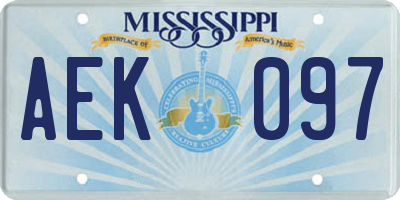 MS license plate AEK097