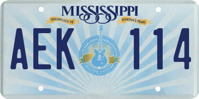 MS license plate AEK114