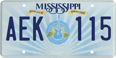 MS license plate AEK115