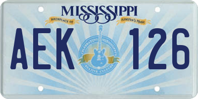 MS license plate AEK126