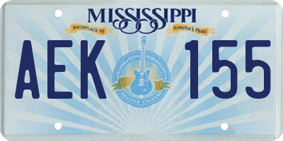 MS license plate AEK155