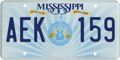 MS license plate AEK159