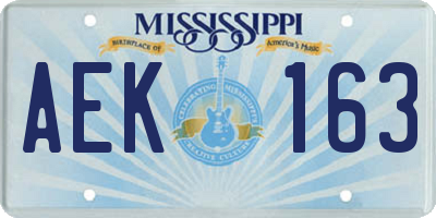 MS license plate AEK163
