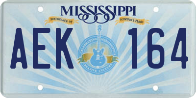 MS license plate AEK164