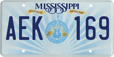 MS license plate AEK169