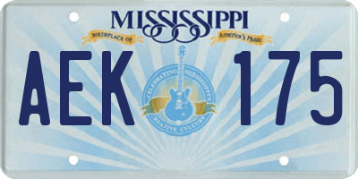 MS license plate AEK175