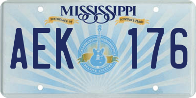 MS license plate AEK176