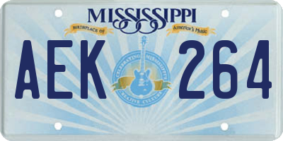 MS license plate AEK264