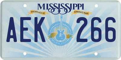 MS license plate AEK266