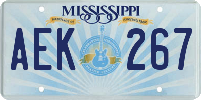 MS license plate AEK267