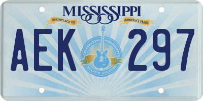 MS license plate AEK297