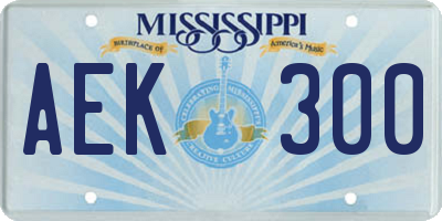 MS license plate AEK300